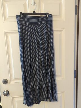 Apt. 9 Navy and White Striped Maxi Skirt